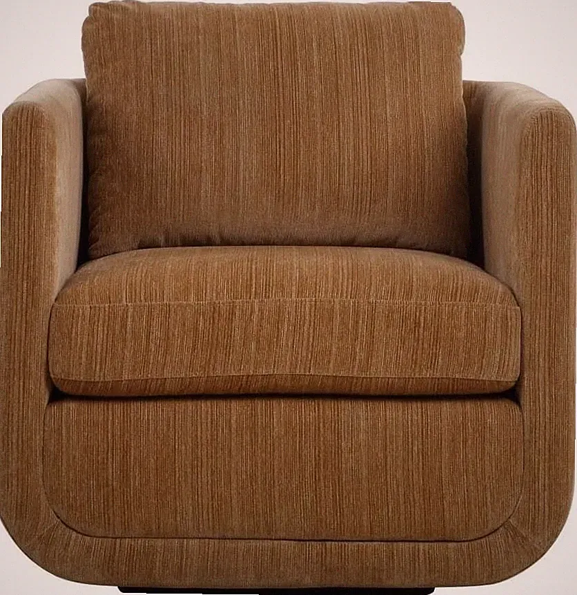 Ginger Finish Abound Swivel Chair - 26.5" Tall, 29.5" Wide Comfort Seat