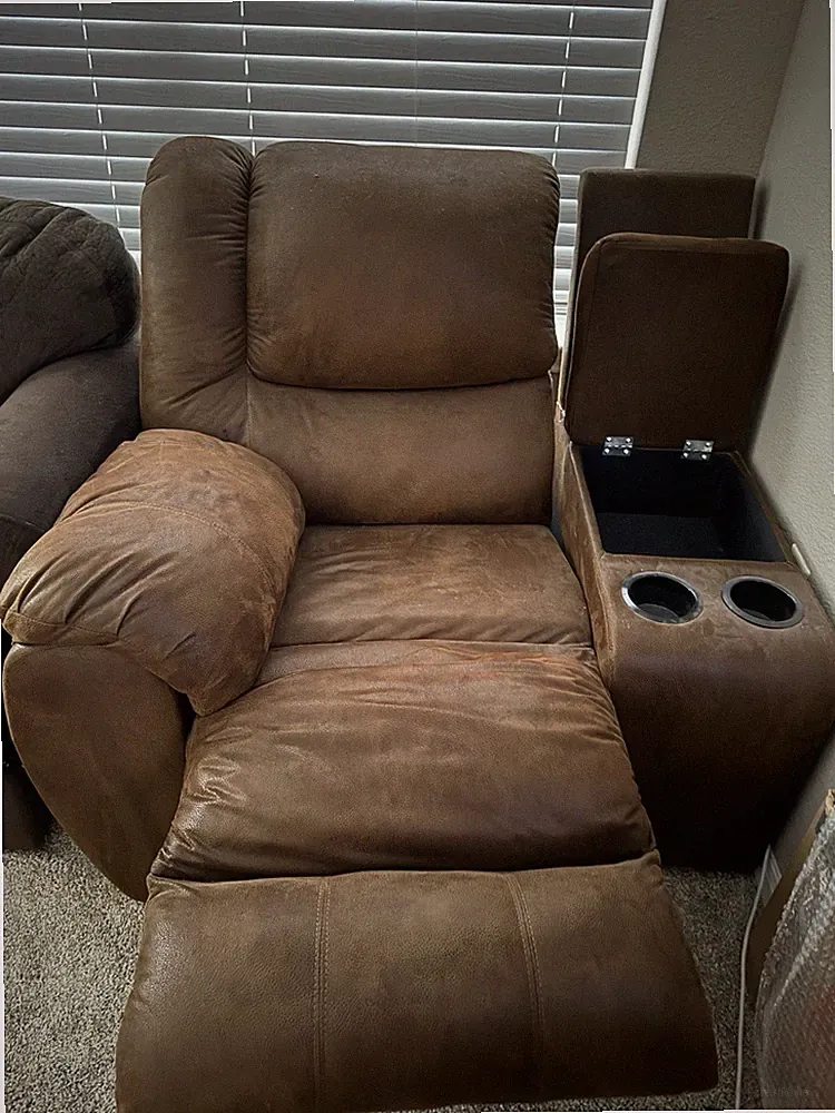 Leather Recliner w/ detached center console
