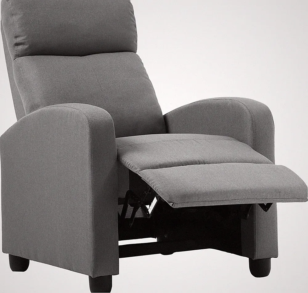 Modern Grey Recliner Chair for Living Room & Bedroom - Comfortable Lounge Seat