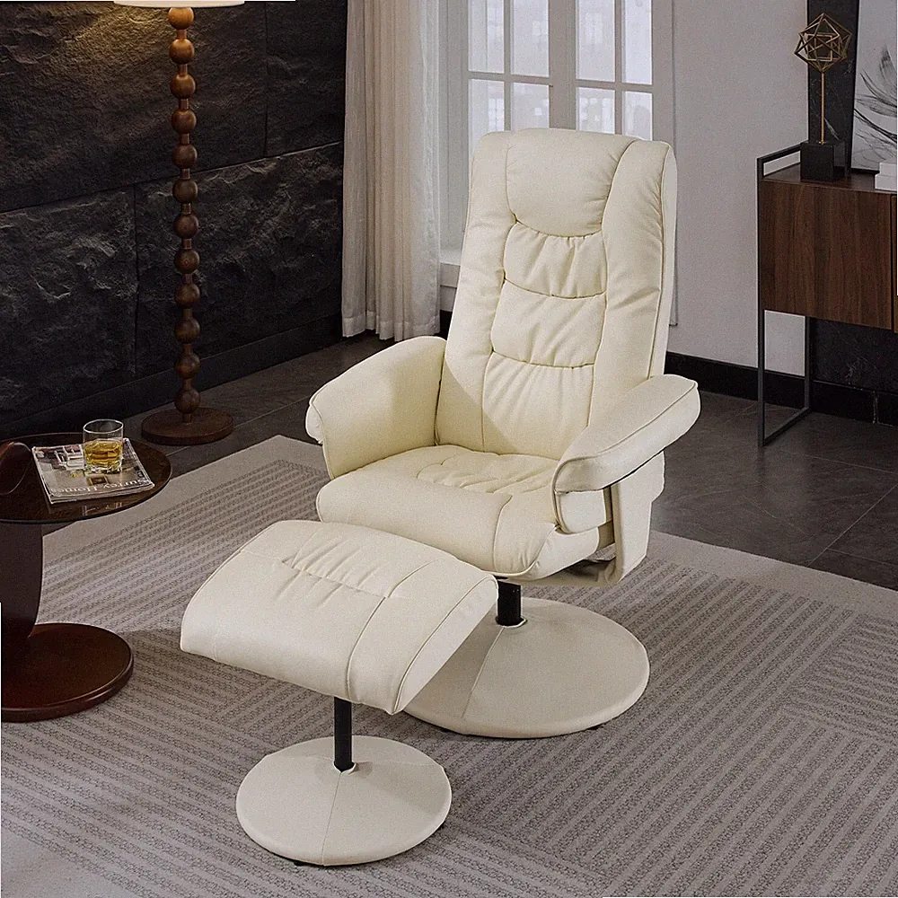 Recliner Chair Lounge Sofa Chair with Massage & Ottoman for Living Room
