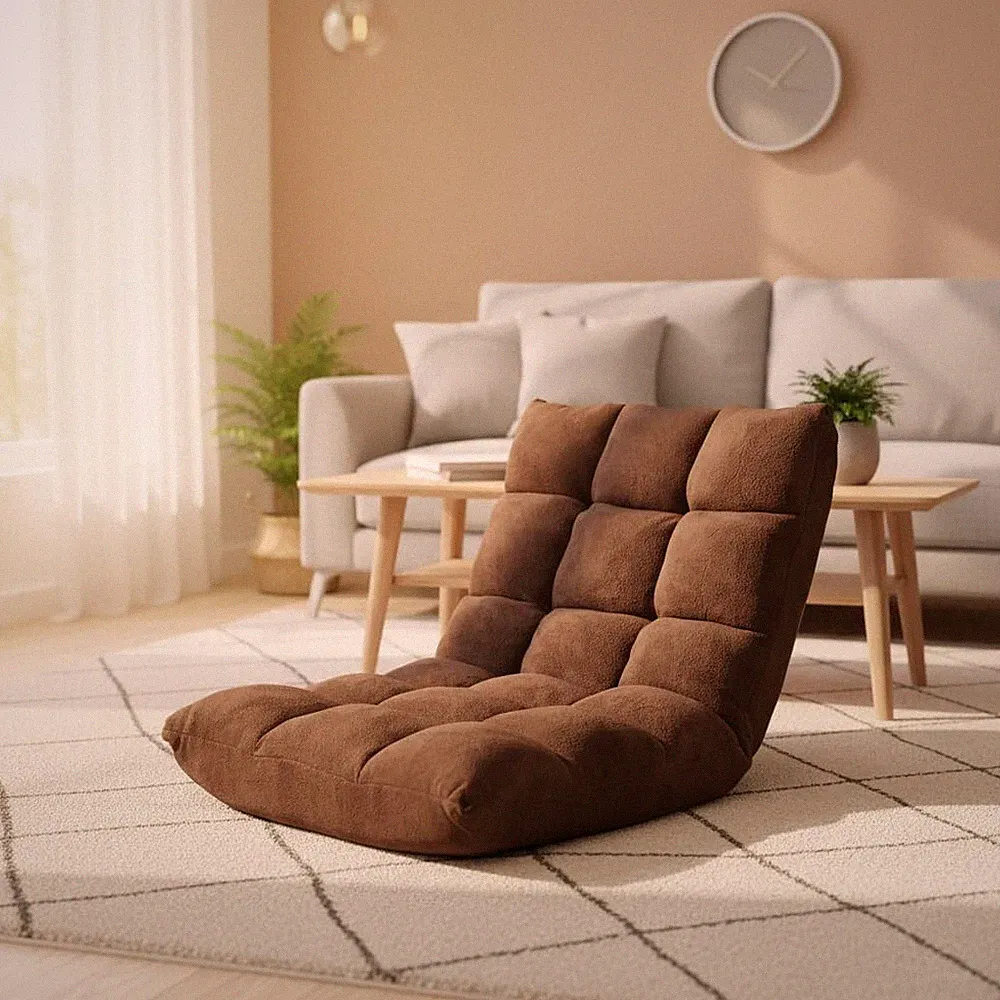 S AFSTAR Cushioned Floor Chair, 14-Position Adjustable Padded Lazy Recliner