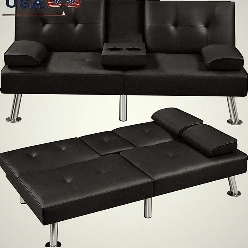 Sofa Bed Adjustable Couch Sleeper Modern Leather Recliner Loveseat Folding Bed